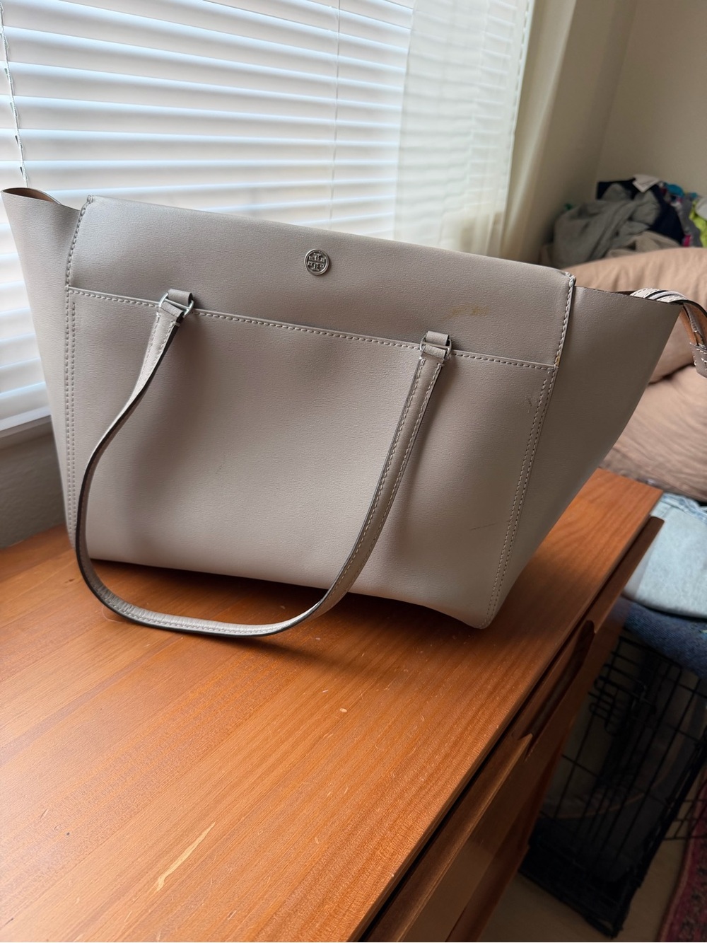 Tory Burch Grey Tote Bag